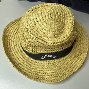 Callaway Straw Golf Hat Sun Cap Black Band Adjustable
